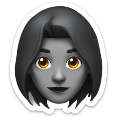 goth warlock grey skin  sticker