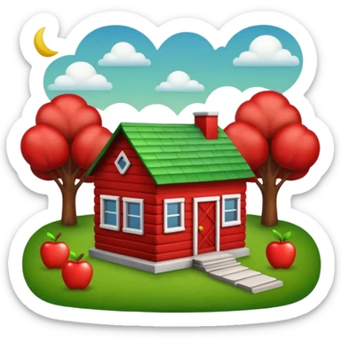 small house sitting on top of the state of Texas, apple emoji style, no text sticker