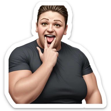 muscular male tongue out meme sticker