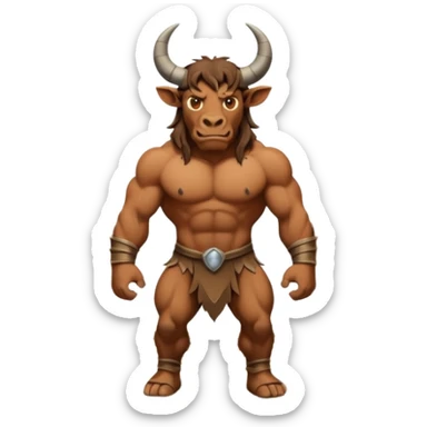 cinematic ultra HD style, photo-realistic - The deranged Minotaur stands in the middle of the labyrinth sticker