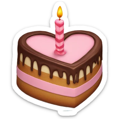 Heart shaped birthday cake  sticker