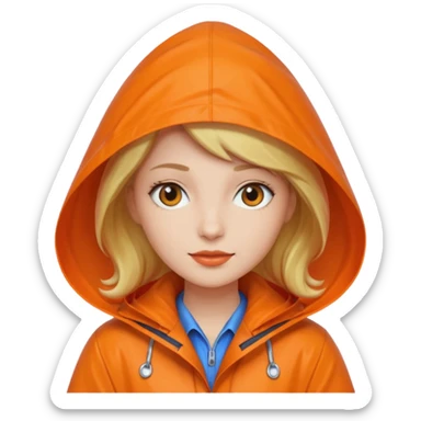 orange Raincoat Pedestrian woman  sticker