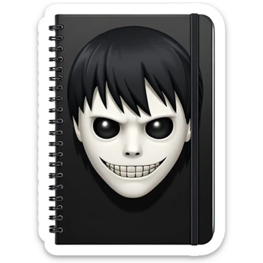 A plain black notebook with deathnote written on it like in the anime  sticker