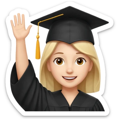 happy student raising arms sticker