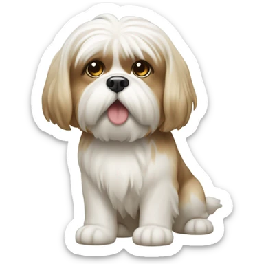 Shitzu dog cream sticker