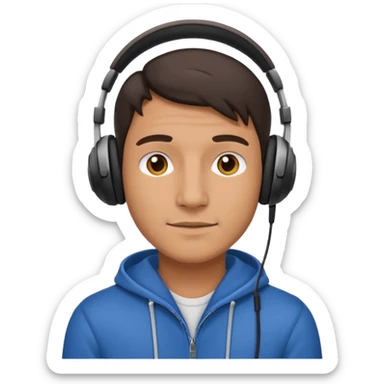 Man with over-ear headphones sticker