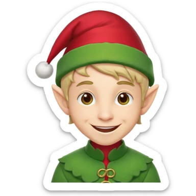 Male christmas elf sticker