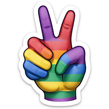hand giving thumbs up, pride flag pattern with trans, black, and intersex elements sticker