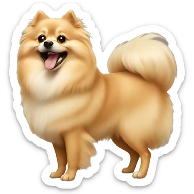 Happy beige pomerian sticker