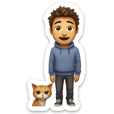 A dumb person with a cat sticker