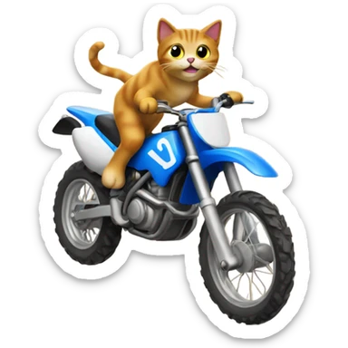 Cat riding dirt bike sticker