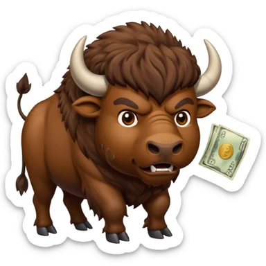 Angry buffalo, taking my money sticker