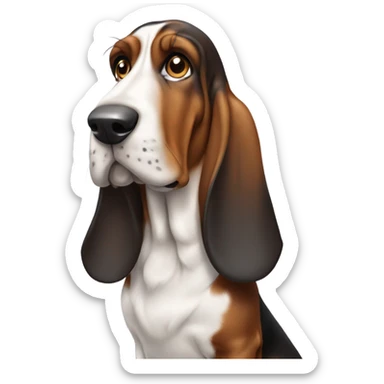 Basset hound dog sticker