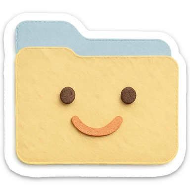 soft pastel aesthetic file folder sticker icon with a smiling face accent sticker