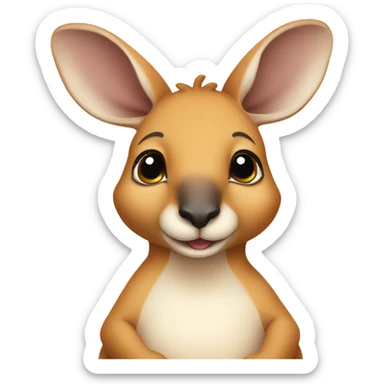 Cute little baby chubby Kangaroo sticker