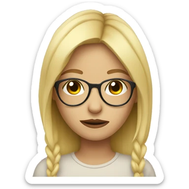 sick blonde girl with glasses sticker