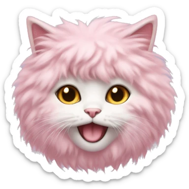 Can you make me an emoji of a fluffy cat in pastel pink? sticker