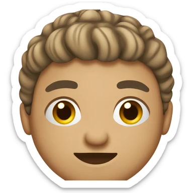 Calm male with snail hairband front of laptop  sticker