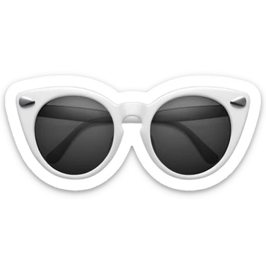 white catseye sunglasses with dark lenses sticker