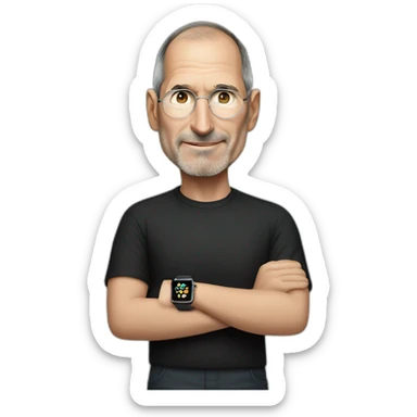 Steve Jobs wearing Apple Watch sticker