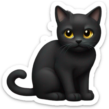 a black smoke cat sticker
