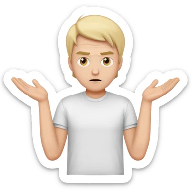 cool confused men person shrug pose sticker