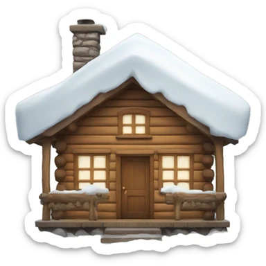 Cozy cabin covered in snow sticker