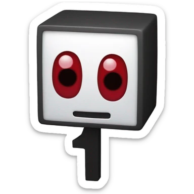 Numberblock 1 with one eye dark red limbs and a number 1 on the top of the head sticker