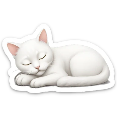 white cat sleeping sticker