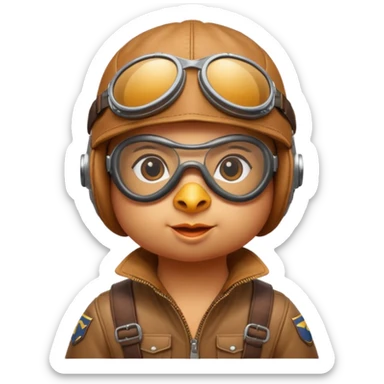 chick rooster pilot flying glider sticker