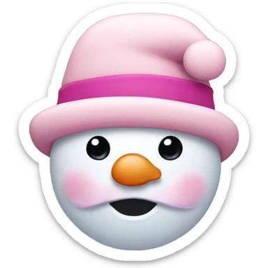 pink snowman sticker