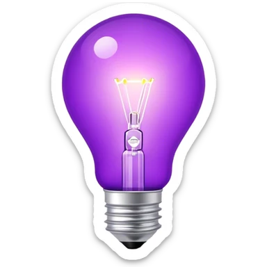 The light bulb idea is a bright purple color sticker
