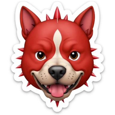 very tattoed face pitbull dog with red spiky hair sticker