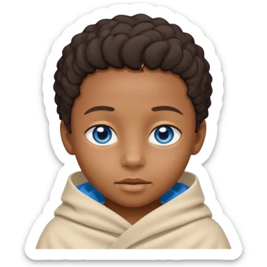blue eyed desert black child with creme cloth sticker