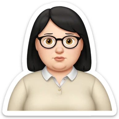 Peter griffin as woman with black hair  sticker