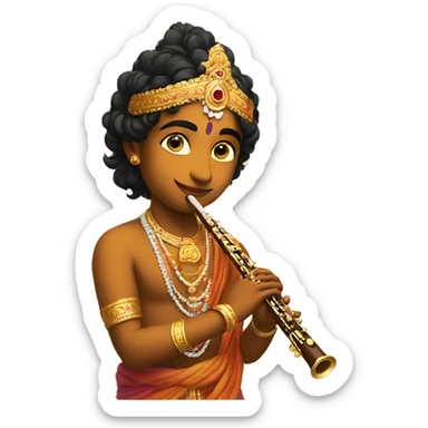  Little Krishna with flute sticker