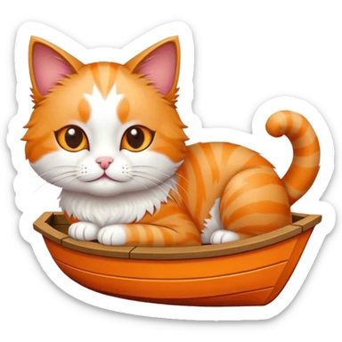 cat on a boat sticker