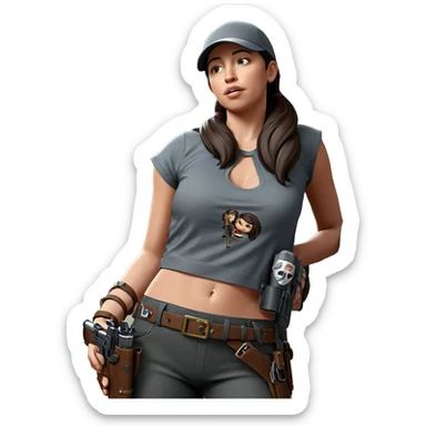 brave girl with gun sticker