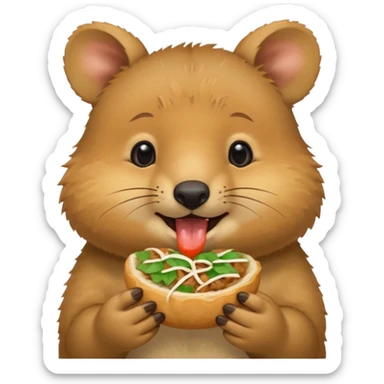 quokka eating Bánh Cuốn sticker