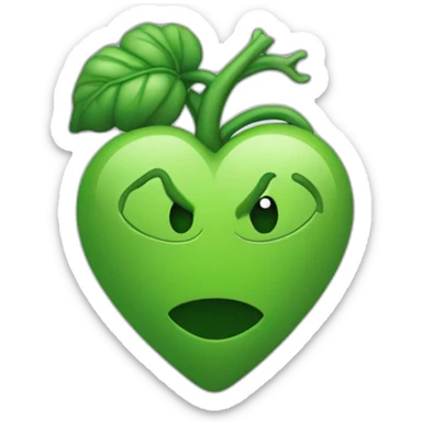 coeur vert avec un petit cerveau a l'intérieur sticker