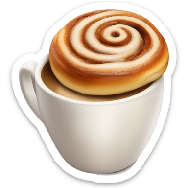 Cinnamon bun and cappuccino sticker