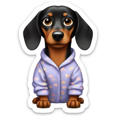 Dachshund wearing pajamas sticker