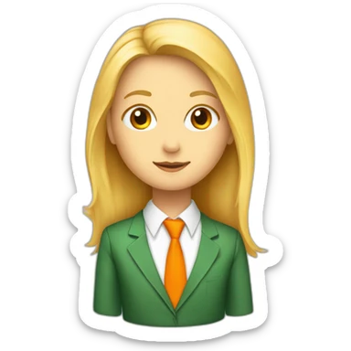 Blonde_girl_in_green-orange_counsellor_tie sticker