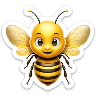 Cinematic Cheeky Bee Portrait Emoji, Head tilted dramatically with an exaggeratedly shocked expression, featuring a small, fuzzy body with wide, comically expressive eyes full of playful disbelief and animated, fluttering wings, Simplified yet hilariously expressive features, highly detailed, glowing with a slightly sassy golden glow, high shine, dramatic yet playful, stylized with an air of cheeky honey mischief, soft glowing outline, capturing the essence of a meme-worthy bee that looks ready to buzz its way into viral fame! sticker