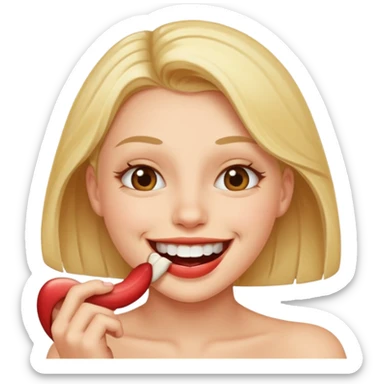 smiley qui se mord la levre  inferieur de maniere sexy sticker