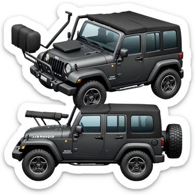 Black Jeep fabric top  sticker