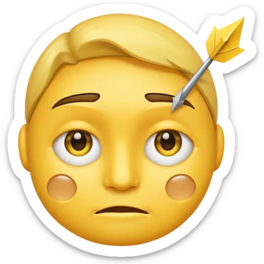 smile,two tears, arrow lke eyes and head tilted a little emoji yellow sticker