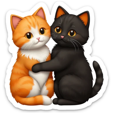 cat kisses cat sticker