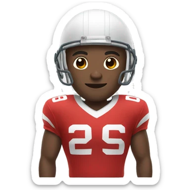 Footballplayer with red shirt sticker