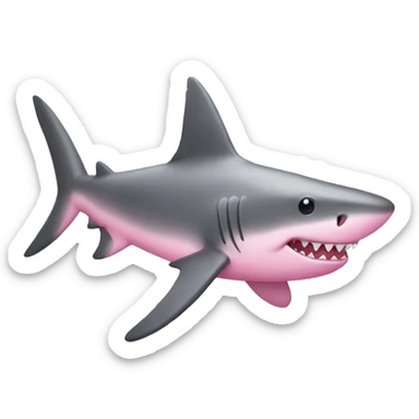 Pink shark sticker